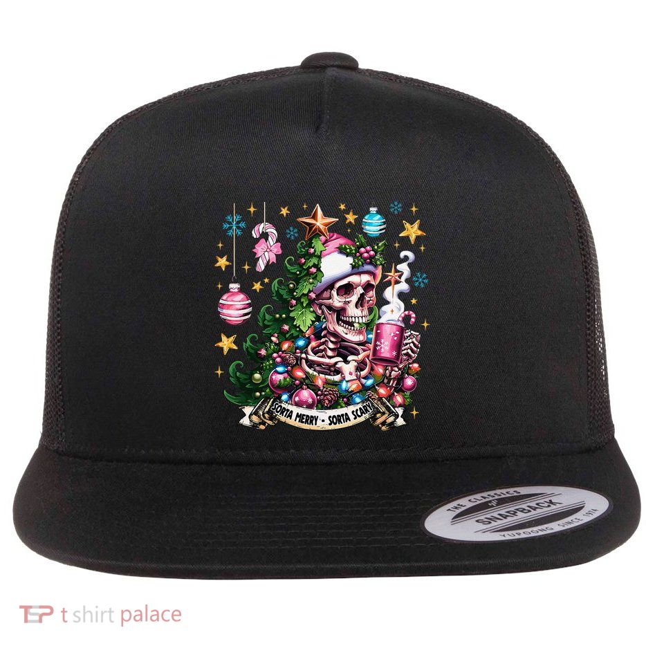 Christmas Snow Plow Clearing The Way For SantaS Snow Truck Flatbill Hat