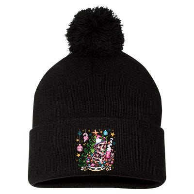 Christmas Snow Plow Clearing The Way For SantaS Snow Truck Pom Pom 12in Knit Beanie