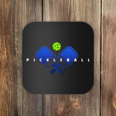 Cool Stylized Pickleball With Paddles And Ball Pickleball Coaster