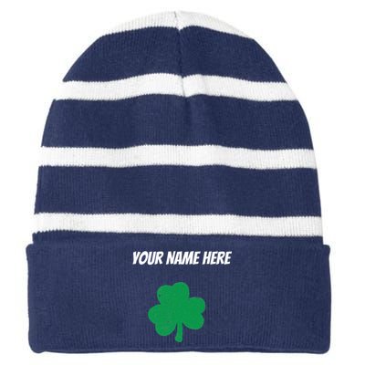 Custom St. Patrick's Day Shirt Personalized St Paddys Day TShirt Striped Beanie with Solid Band