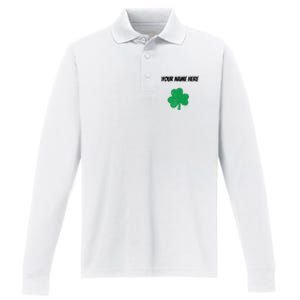 Custom St. Patrick's Day Shirt Personalized St Paddys Day TShirt Performance Long Sleeve Polo