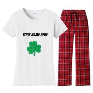 Custom St. Patrick's Day Shirt Personalized St Paddys Day TShirt Women's Flannel Pajama Set