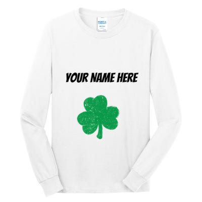 Custom St. Patrick's Day Shirt Personalized St Paddys Day TShirt Tall Long Sleeve T-Shirt