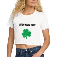 Custom St. Patrick's Day Shirt Personalized St Paddys Day TShirt Women's Crop Top Tee