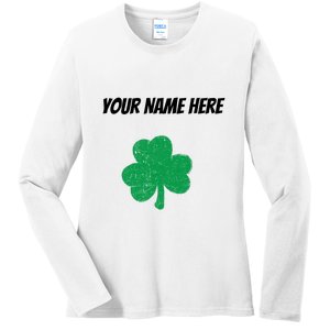 Custom St. Patrick's Day Shirt Personalized St Paddys Day TShirt Ladies Long Sleeve Shirt