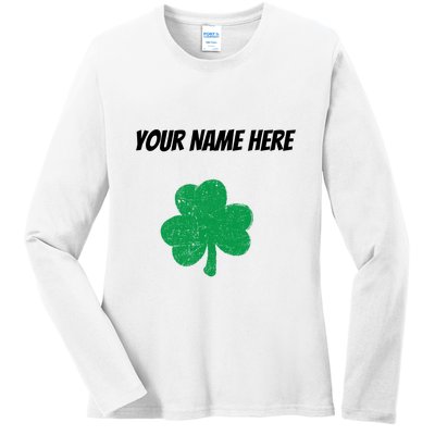 Custom St. Patrick's Day Shirt Personalized St Paddys Day TShirt Ladies Long Sleeve Shirt