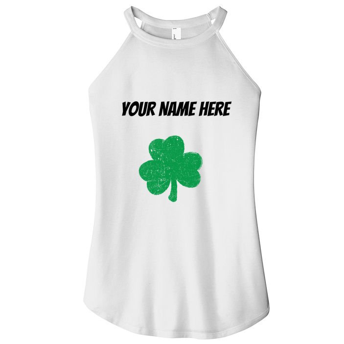 Custom St. Patrick's Day Shirt Personalized St Paddys Day TShirt Women's Perfect Tri Rocker Tank