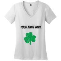 Custom St. Patrick's Day Shirt Personalized St Paddys Day TShirt Women's V-Neck T-Shirt