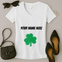Custom St. Patrick's Day Shirt Personalized St Paddys Day TShirt Women's V-Neck T-Shirt