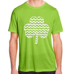 Cute St Patricks Day Mommy And Me Shamrock Chevron Pattern Adult ChromaSoft Performance T-Shirt