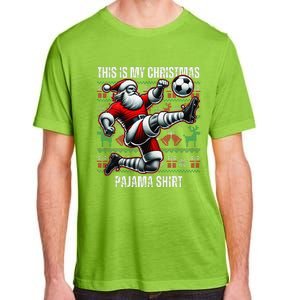 Christmas Soccer Player Sport Lover Santa Hat Xmas Pajamas Adult ChromaSoft Performance T-Shirt