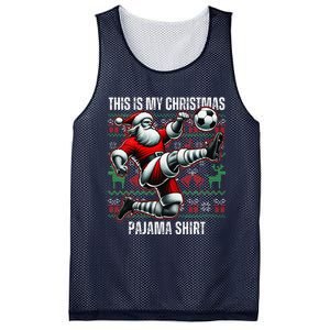 Christmas Soccer Player Sport Lover Santa Hat Xmas Pajamas Mesh Reversible Basketball Jersey Tank