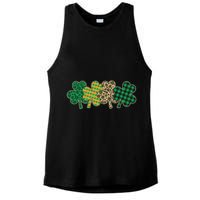 Cute St Patrick's Day Patterns Shamrock Clovers Ladies PosiCharge Tri-Blend Wicking Tank
