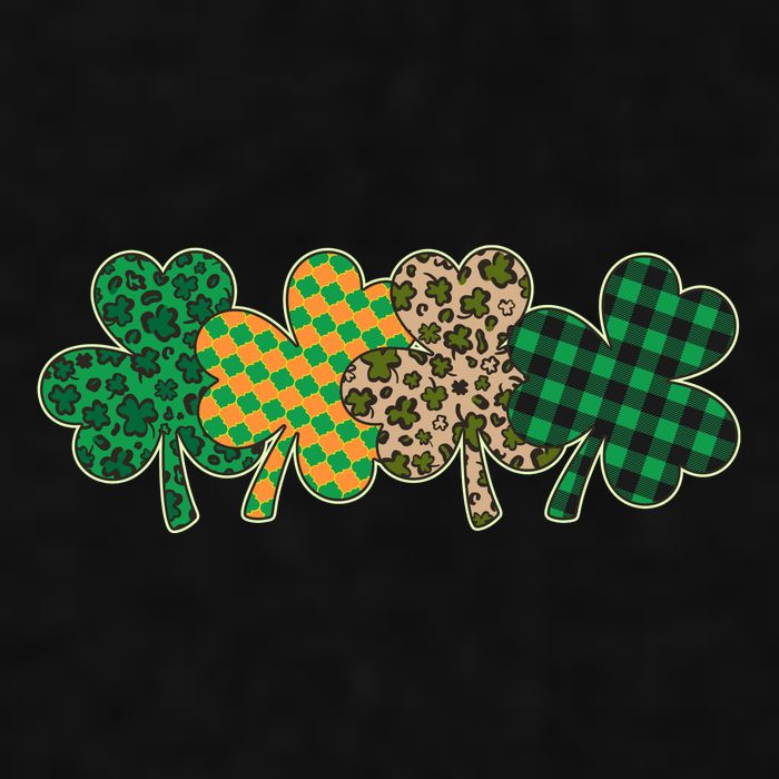 Cute St Patrick's Day Patterns Shamrock Clovers Ladies PosiCharge Tri-Blend Wicking Tank