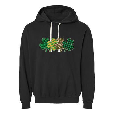 Cute St Patrick's Day Patterns Shamrock Clovers Garment-Dyed Fleece Hoodie
