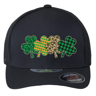 Cute St Patrick's Day Patterns Shamrock Clovers Flexfit Unipanel Trucker Cap