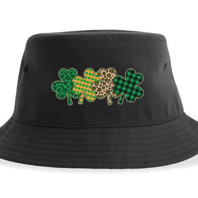 Cute St Patrick's Day Patterns Shamrock Clovers Sustainable Bucket Hat
