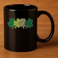 Cute St Patrick's Day Patterns Shamrock Clovers 11oz C Handle Ceramic Mug