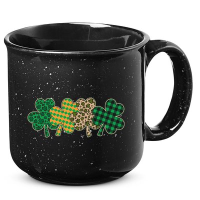 Cute St Patrick's Day Patterns Shamrock Clovers 15oz Campfire Ceramic Mug