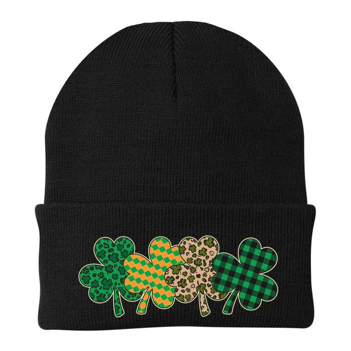 Cute St Patrick's Day Patterns Shamrock Clovers Beanie