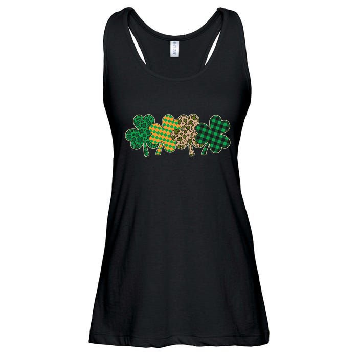 Cute St Patrick's Day Patterns Shamrock Clovers Ladies Essential Flowy Tank