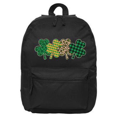Cute St Patrick's Day Patterns Shamrock Clovers 16 in Basic Backpack