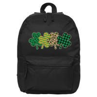 Cute St Patrick's Day Patterns Shamrock Clovers 16 in Basic Backpack