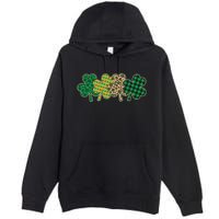 Cute St Patrick's Day Patterns Shamrock Clovers Premium Pullover Hoodie