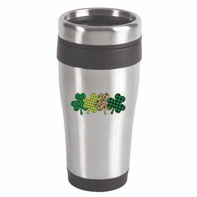 Cute St Patrick's Day Patterns Shamrock Clovers 16oz Travel Tumbler