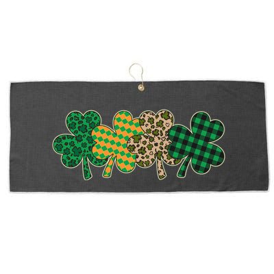 Cute St Patrick's Day Patterns Shamrock Clovers Large Microfiber Waffle Golf Towel