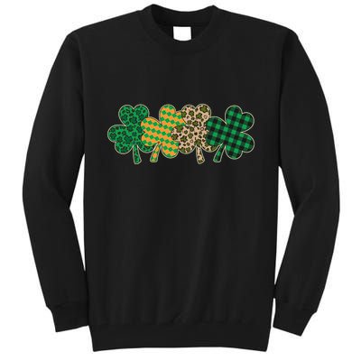 Cute St Patrick's Day Patterns Shamrock Clovers Tall Sweatshirt