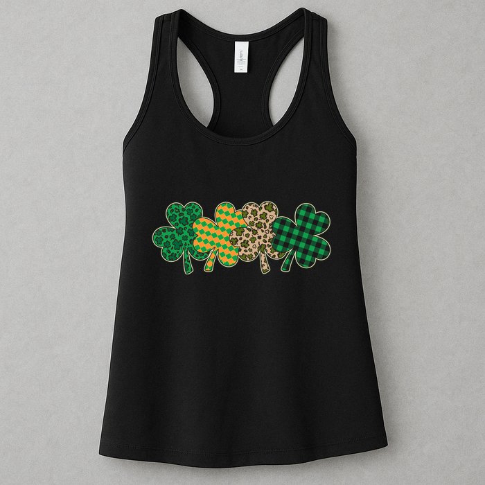 Cute St Patrick's Day Patterns Shamrock Clovers Womens Tank Top