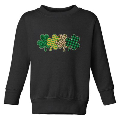 Cute St Patrick's Day Patterns Shamrock Clovers Toddler Sweatshirt