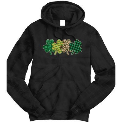 Cute St Patrick's Day Patterns Shamrock Clovers Tie Dye Hoodie