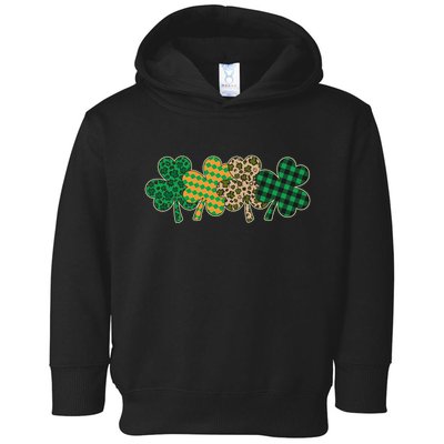 Cute St Patrick's Day Patterns Shamrock Clovers Toddler Hoodie