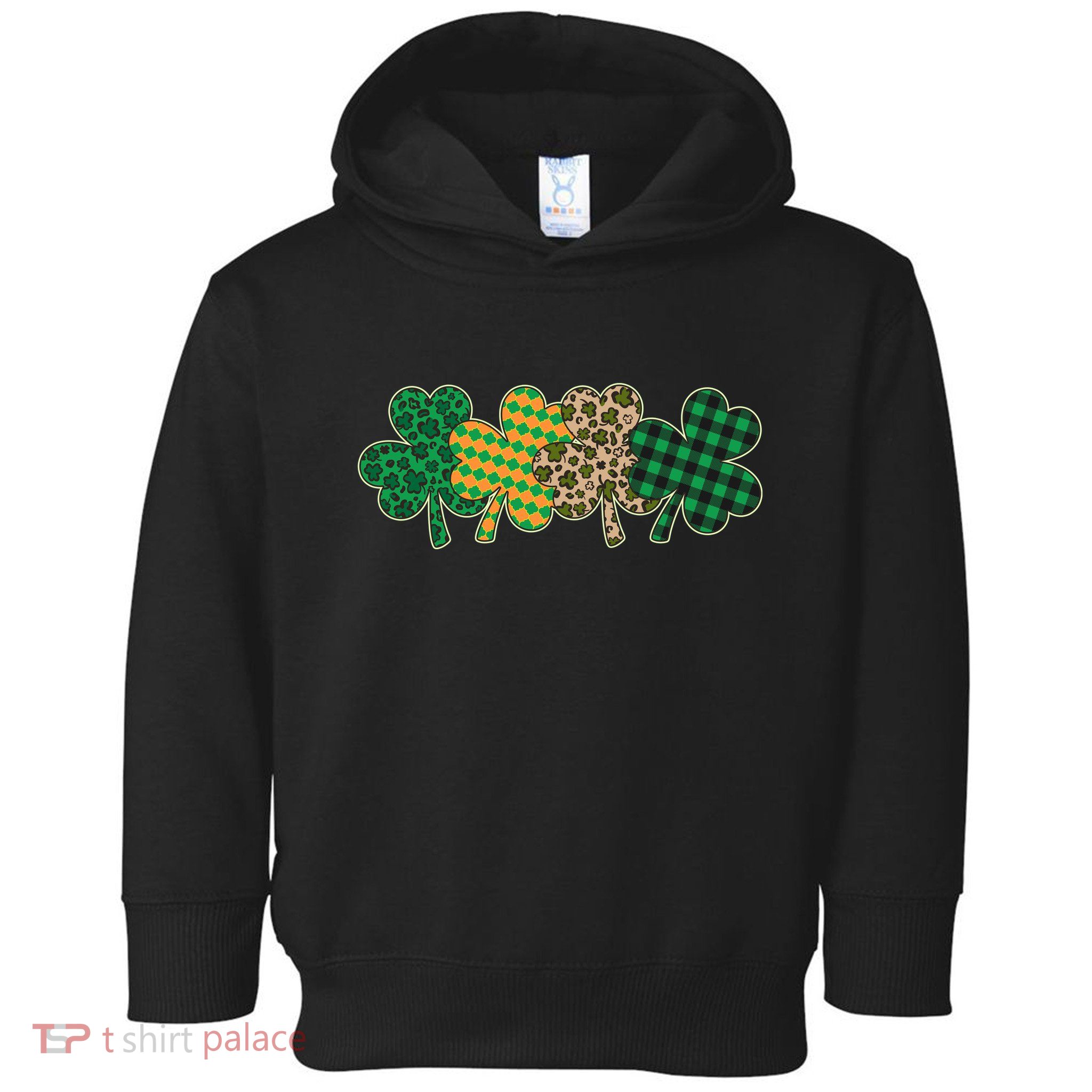 Cute St Patrick's Day Patterns Shamrock Clovers Toddler Hoodie