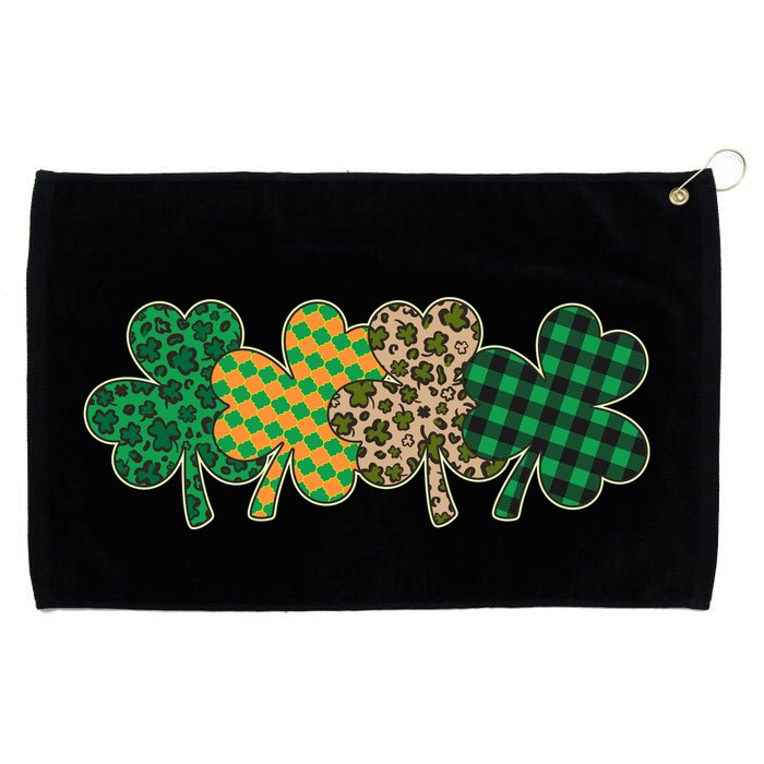 Cute St Patrick's Day Patterns Shamrock Clovers Grommeted Golf Towel