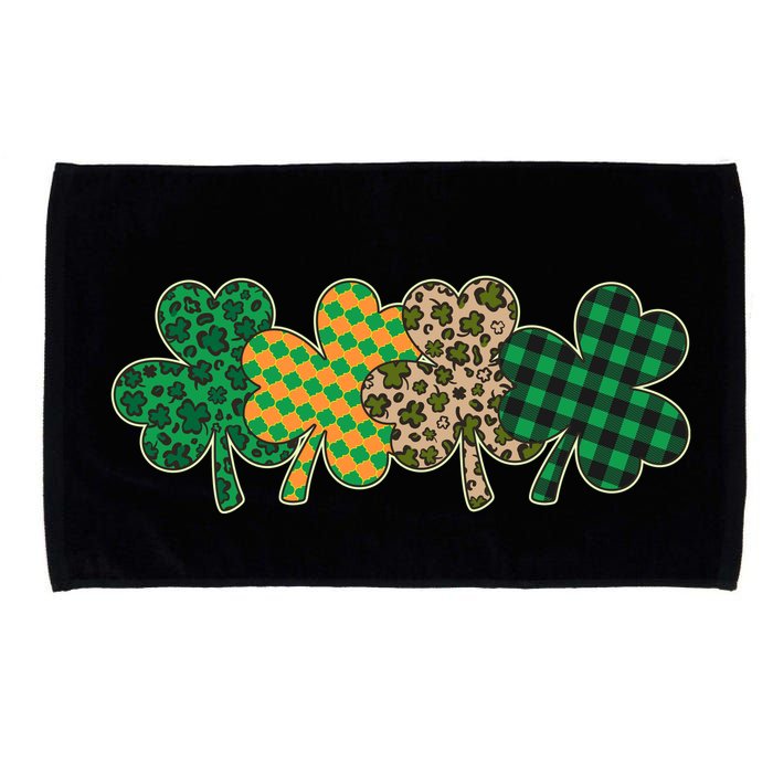 Cute St Patrick's Day Patterns Shamrock Clovers Microfiber Hand Towel