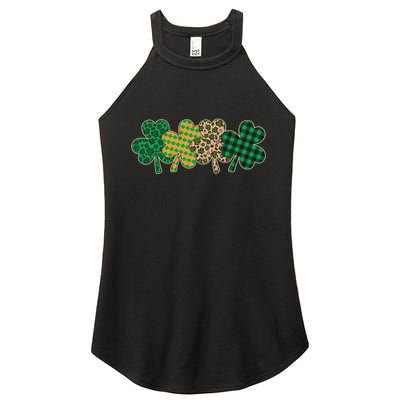 Cute St Patrick's Day Patterns Shamrock Clovers Women's Perfect Tri Rocker Tank