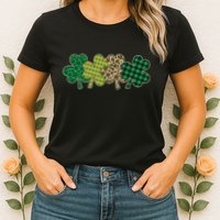 Cute St Patrick's Day Patterns Shamrock Clovers Womens T-Shirt