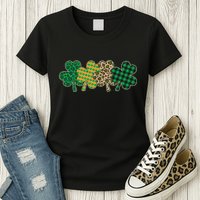 Cute St Patrick's Day Patterns Shamrock Clovers Womens T-Shirt