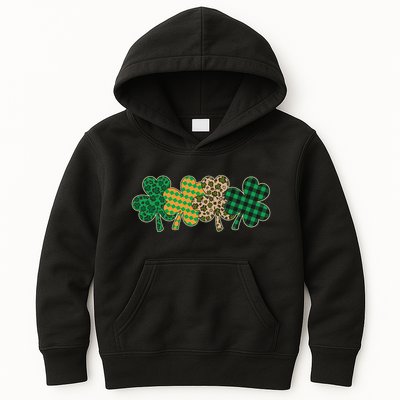 Cute St Patrick's Day Patterns Shamrock Clovers Kids Hoodie
