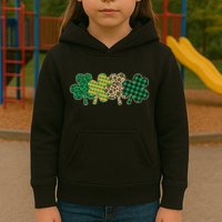 Cute St Patrick's Day Patterns Shamrock Clovers Kids Hoodie