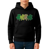 Cute St Patrick's Day Patterns Shamrock Clovers Kids Hoodie
