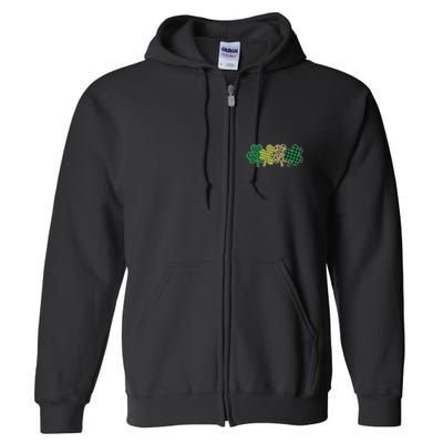 Cute St Patrick's Day Patterns Shamrock Clovers Full Zip Hoodie