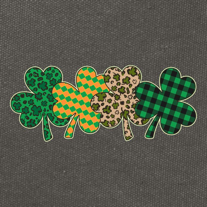 Cute St Patrick's Day Patterns Shamrock Clovers Cotton Canvas Backpack