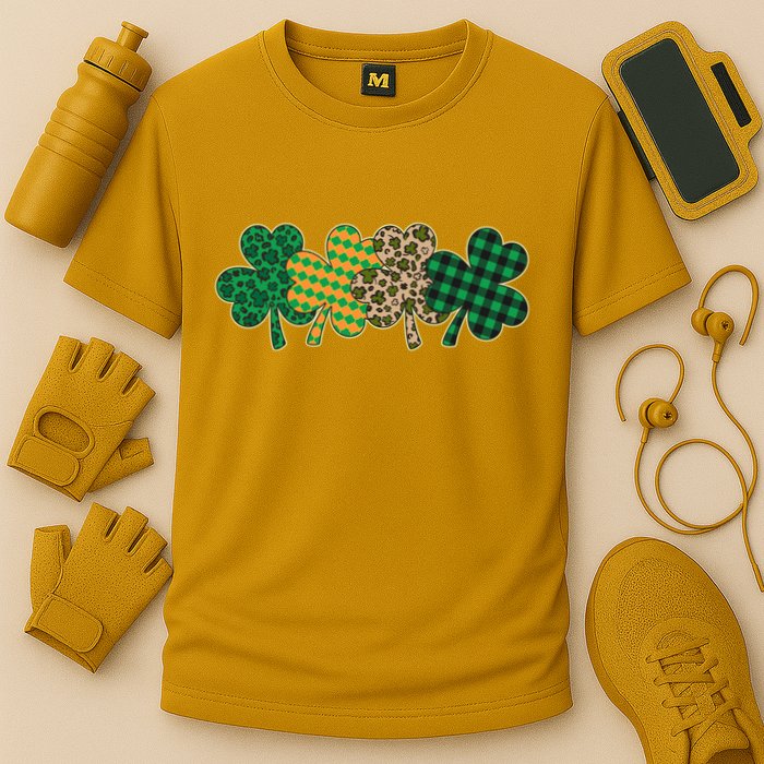 Cute St Patrick's Day Patterns Shamrock Clovers Performance Shirt