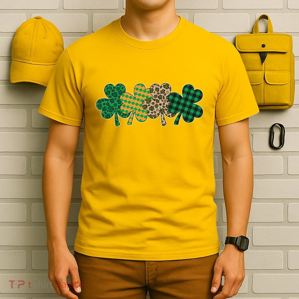 Cute St Patrick's Day Patterns Shamrock Clovers T-Shirt
