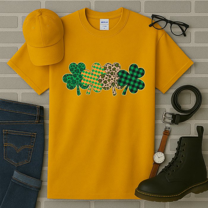 Cute St Patrick's Day Patterns Shamrock Clovers Tall T-Shirt