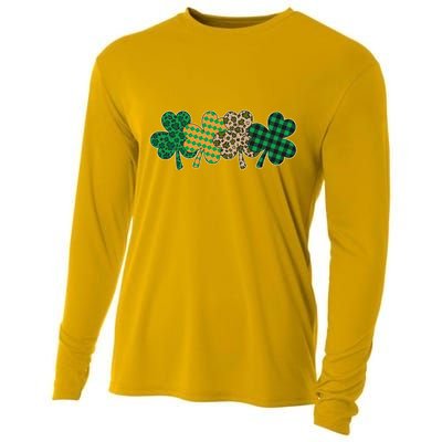 Cute St Patrick's Day Patterns Shamrock Clovers Cooling Performance Long Sleeve Crew